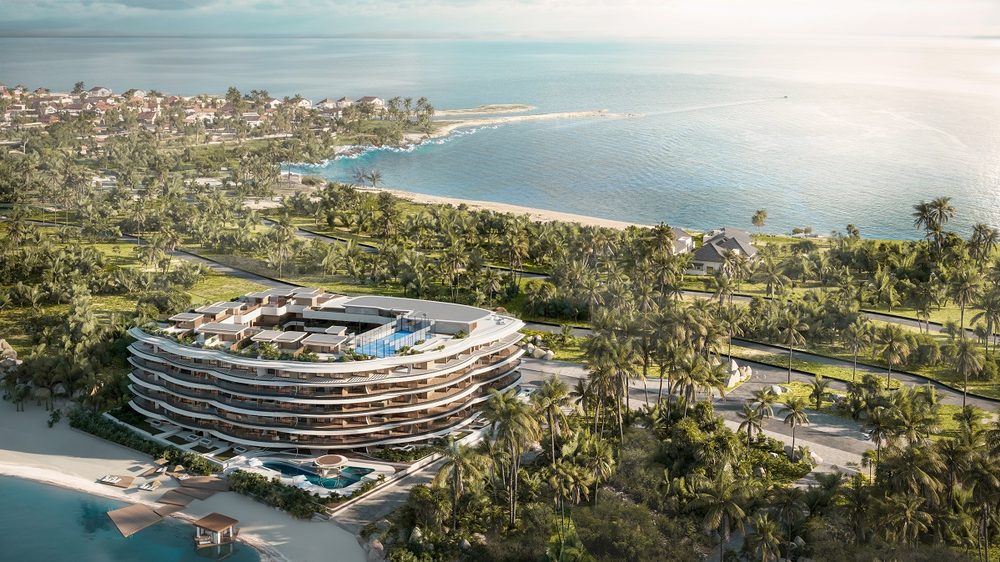 Aerial view of the development